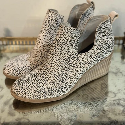 Botines de cuña TOMS para mujer talla 9 blancos negros con estampado dálmata Foto 1 de 4