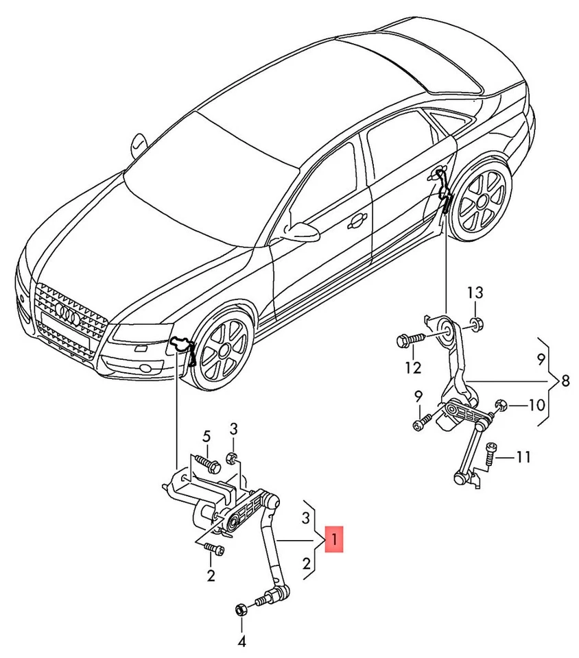 Sensor de nivel izquierdo original AUDI A4 S4 A5 S5 Cabriolet 8K0941285N Foto 1 de 1