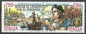 1991 ITALIA DITTICO COLOMBO MNH ** - ED - Picture 1 of 1