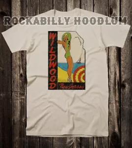 Camiseta de Viaje Retro Niña Pinup NJ Nueva Jersey State Wildwood - Imagen 1 de 8