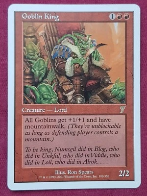 Magic The Gathering 7TH EDITION GOBLIN KING red card MTG SEVENTH - Image 1 of 2