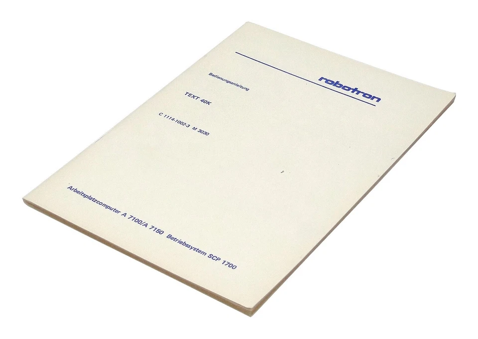 BEDIENUNGSANLEITUNG TEXT 40K für PC A 7100 und A 7150 von Robotron aus der DDR - Bild 1 von 1