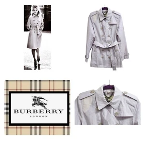 Burberry Coat - Sandringham Short Trench color light lavender Size 8 - Picture 1 of 17