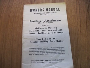BESITZERHANDBUCH TEILELISTE DÜNGERAUFSATZ MCCORMICK HIRSCHMAIS PFLANZER '48 - Bild 1 von 11