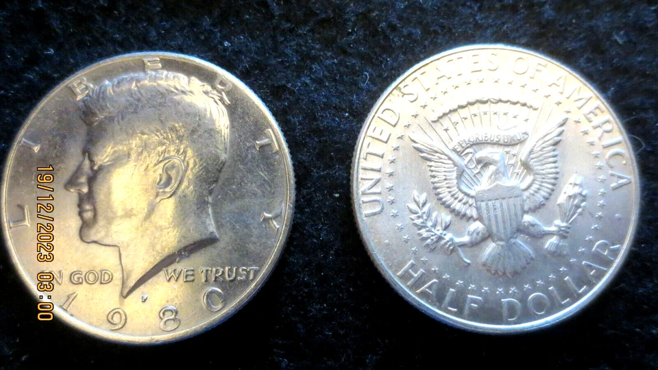 ***(1)**1980***JFK****HALF DOLLAR COIN***PA. MINT MARK****CIRCULATED*** - Image 1 of 1