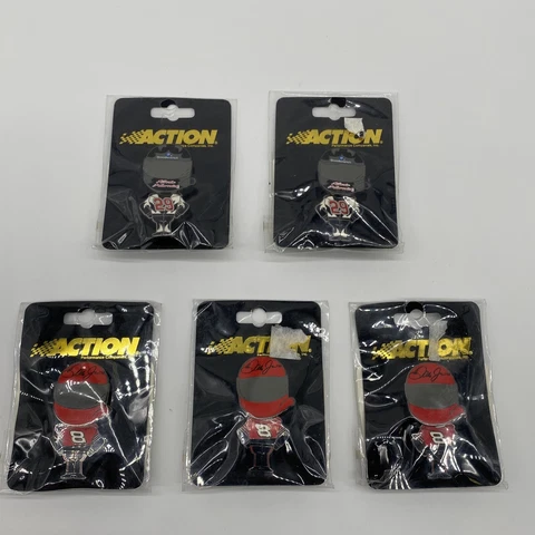 Lot of 5 NASCAR Racing Bobblehead Hat Pin Winner's Circle Ernhardt & Harvick NEW Cover