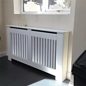 100cm High Radiator Cover Wood Cabinet MDF Trellised Grill Heating Cover Barrier - Picture 1 of 22