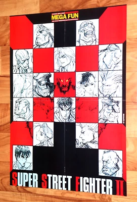 1993 Super Street Fighter II 2 Sega Genesis SNES Capcom Rare Vintage Poster - Image 1 of 3