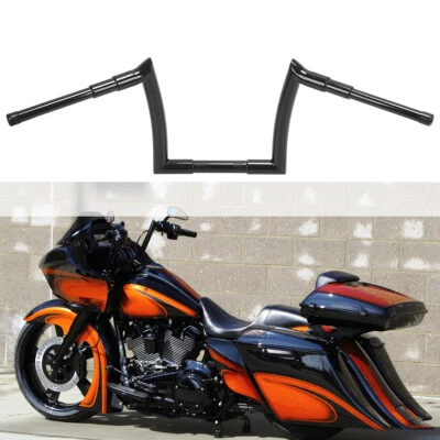 Manillar de barra colgante de mono gancho de carne negro de 14" para Harley Road Glide 15-23 Foto 1 de 4