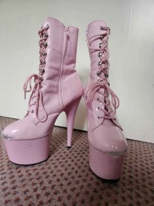 Well worn pink pleasers heels, 7 inches platform pole shoes - Picture 1 of 1