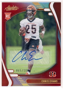 2021 Panini Absolute Chris Evans Spectrum Red Rookie Auto /100 Bengals RB - Picture 1 of 2
