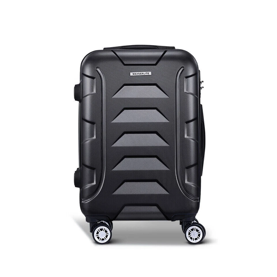 Wanderlite 4 Wheel Trolley Suitcase - Black