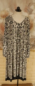 NUEVO CON ETIQUETAS CHAPS TALLA 3X BLANCO Y NEGRO VESTIDO DE PLAYA PALMA - Imagen 1 de 8
