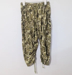 Anthropologie Daily Practice Arid Crop Pants Scrunched Ruched Hem Green Small S - Picture 1 of 9
