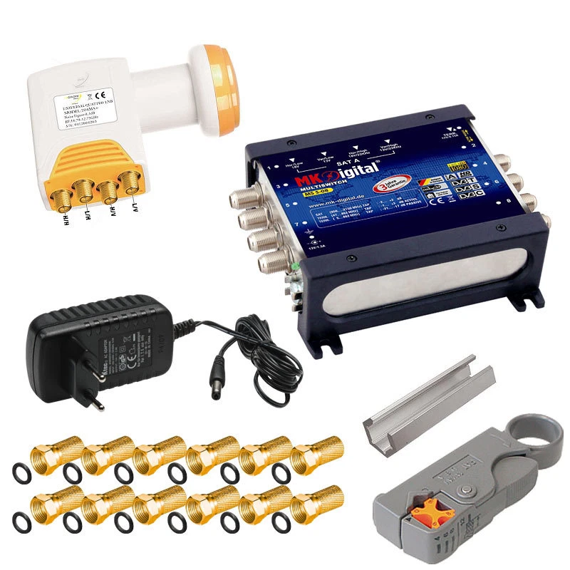 Multischalter 5/8 MK-Digital LNB Quattro Abisolierer 8-Teilnehmer 1 Satellit SET - Bild 1 von 1
