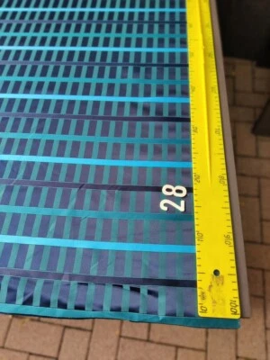 tissu ancien n°28 rayures bleu canard et marine, motif damier vertical - Photo 1/2