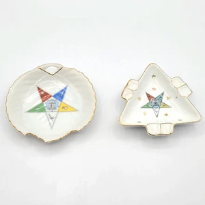 Set Masonic Order of the Eastern Star Sphinx Japan Dish and Lefton China Ashtray - Picture 1 of 6
