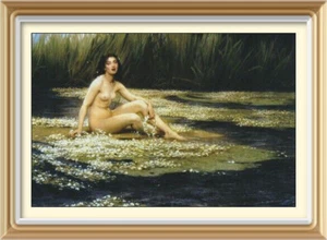 7x5 Art Print by Herbert J Draper - WATER NYMPH Nude Woman Greek Mythology - Picture 1 of 1