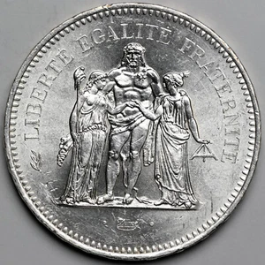 1977 France Silver 50 Francs - Picture 1 of 2