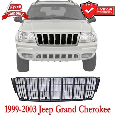 Grille Grill Insert For 1999-2003 Jeep Grand Cherokee Front Black Plastic - Imagem 1 de 4