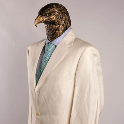 NWT $1750 LARDINI Linen and Silk Semi-Lined Sport Coat Ivory 42US/52IT - Image 1 of 4