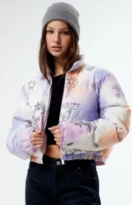 Roxy x Chloe Kim Reversible Puffer Bomber Jacket, Size S, *NWT*, FREE Shipp😍 - Image 1 of 4