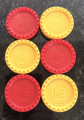 MB (Connect 4) Single Counter 70s -Counters Token Red Yellow Game Spares Vintage - Image 1 of 3