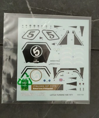 Tameo DK 368 Decals 1/43 Lotus 56B Italian GP 1971 Emerson Fittipaldi - Immagine 1 di 2