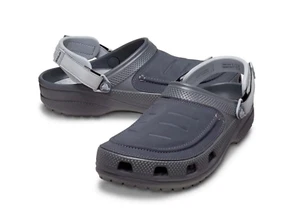 CROCS Men's Classic Yukon Vista II Clog Sandal Vegan Leather, Slate Gray Size 11 - Picture 1 of 6