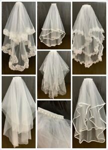 White Bridal Lace Veil on Comb Bride to Be Hen Night Bachelorette Wedding Party 