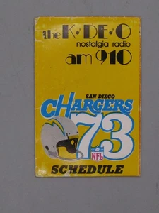 Vtg 1973 San Diego Chargers Official NFL Football Pocket Schedule Original! - Picture 1 of 7