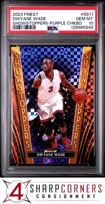 2023 FINEST SHOWSTOPPER PURPLE CHECKER BOARD #SS11 DWYANE WADE /125 POP 1 PSA 10 - Image 1 of 3