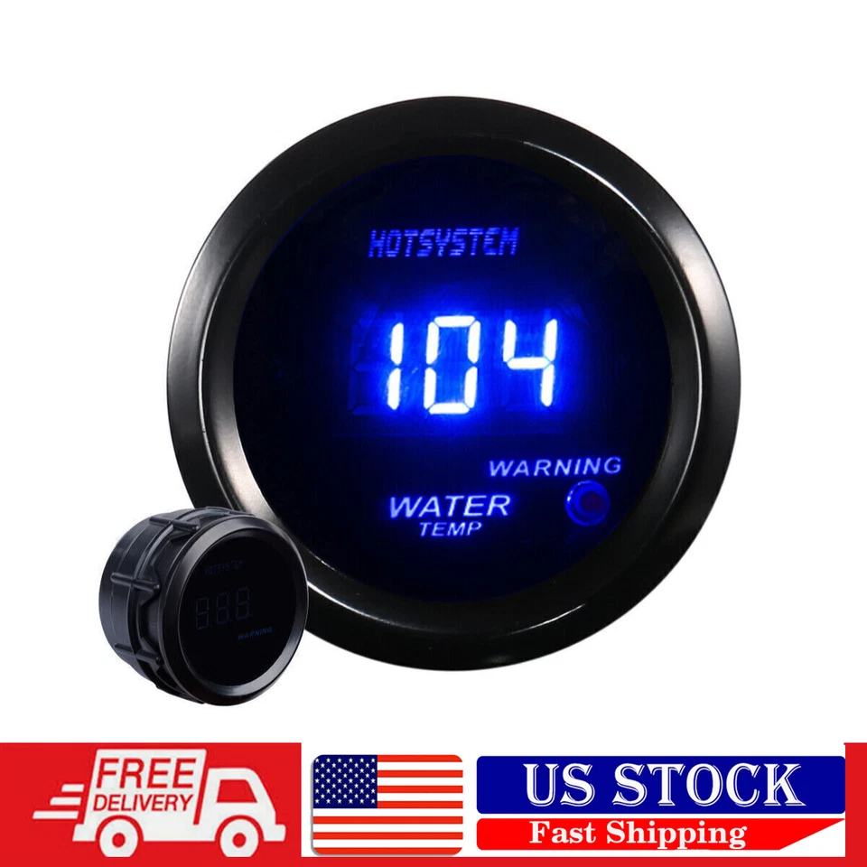 Medidor electrónico de temperatura del agua LED digital azul negro 2" 52 mm para automóvil Nftwz Foto 1 de 4