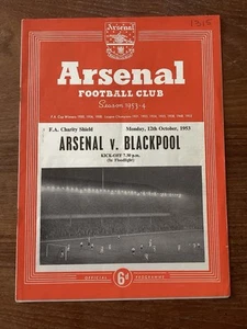12/10/1953 Charity Shield Programme, Arsenal v Blackpool, STANLEY MATTHEWS - Picture 1 of 1