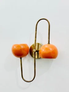 Wall Sconce 1950s Mid Century Brass Italian Adjustable Diabolo Wall Sconce Light - Picture 1 of 10