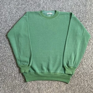 VTG 1984 Stone Island Knit Wool & Cotton Jumper Green Crew Sweater Men’s Medium - Picture 1 of 7
