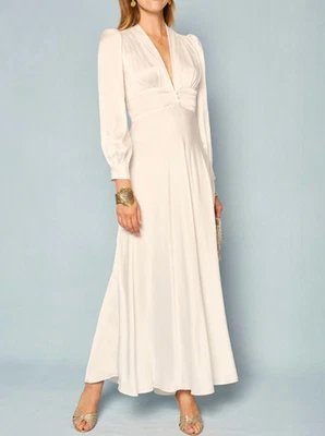Rixo Bridal Emory Silk-Satin Gown in Ivory UK 10 - Image 1 of 4