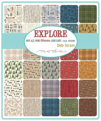 Explore Layer Cake (42) 10” Deb Strain Moda Fabrics RARE! OUT OF PRINT!  - Image 1 of 3
