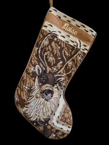Absolutely Gorgeous Gold Sferra Reindeer Stocking W/name RARE G - Picture 1 of 5