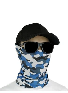 Máscara facial polaina cuello pesca sol sombreros protección rompecabezas azul camuflaje - Imagen 1 de 7