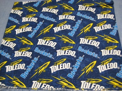 SYKEL UNIVERSITY OF TOLEDO ROCKETS LICENSED COTTON FABRIC, 1/2YD. 42" W  X 19" L - Image 1 of 3