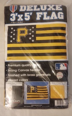 WINCRAFT PITTSBURGH PIRATES STARS AND STRIPES 3'X5' DELUXE FLAG NEW  - Image 1 of 2