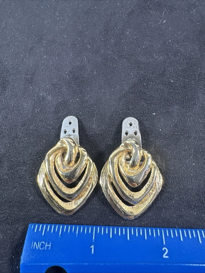 Золотистые зажимы для обуви в форме бриллианта закрученные зажимы гламурные классические 80-е - Изображение 1 из 3