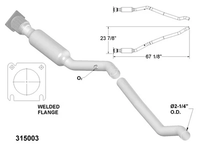 Convertidor catalítico para Chrysler Grand Voyager 2000 3,3 L V6 Flex Ohv Foto 1 de 2