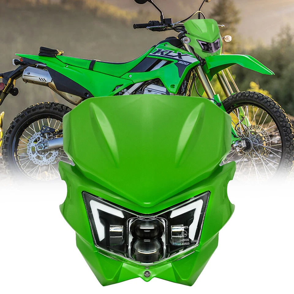  Faro LED con carenado para Kawasaki KX250 KX450 KLX230 KLX300 KX450F KX250F Foto 1 de 4