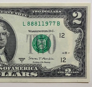 August 1, 1977 L 88811977 B $2 Two Dollar Bill BIRTHDAY Note (__8/1/1977) *UNC* - Picture 1 of 3