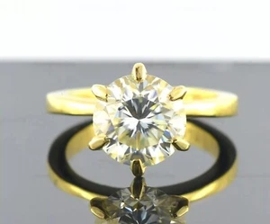 5CT Blanco Roto Tratados Diamante Anillo En Baádo Oro Amarillo VVS1 Certificado - Imagen 1 de 4