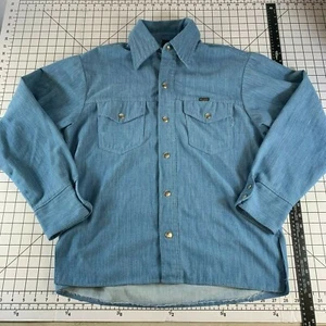 Vintage Big Yank Denim Jean Chambray Cotton Shirt Coat Jacket Mod Atomic Hippy - Picture 1 of 8