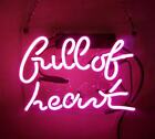 Full Of Heart Love Pink Akryl 14"x10" Neon Lampa Sypialnia Dekoracja ścienna