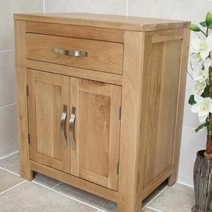 Bathroom Furniture | Solid Oak Vanity Cabinet | Cupboard Storage Unit 700mm - Picture 1 of 9